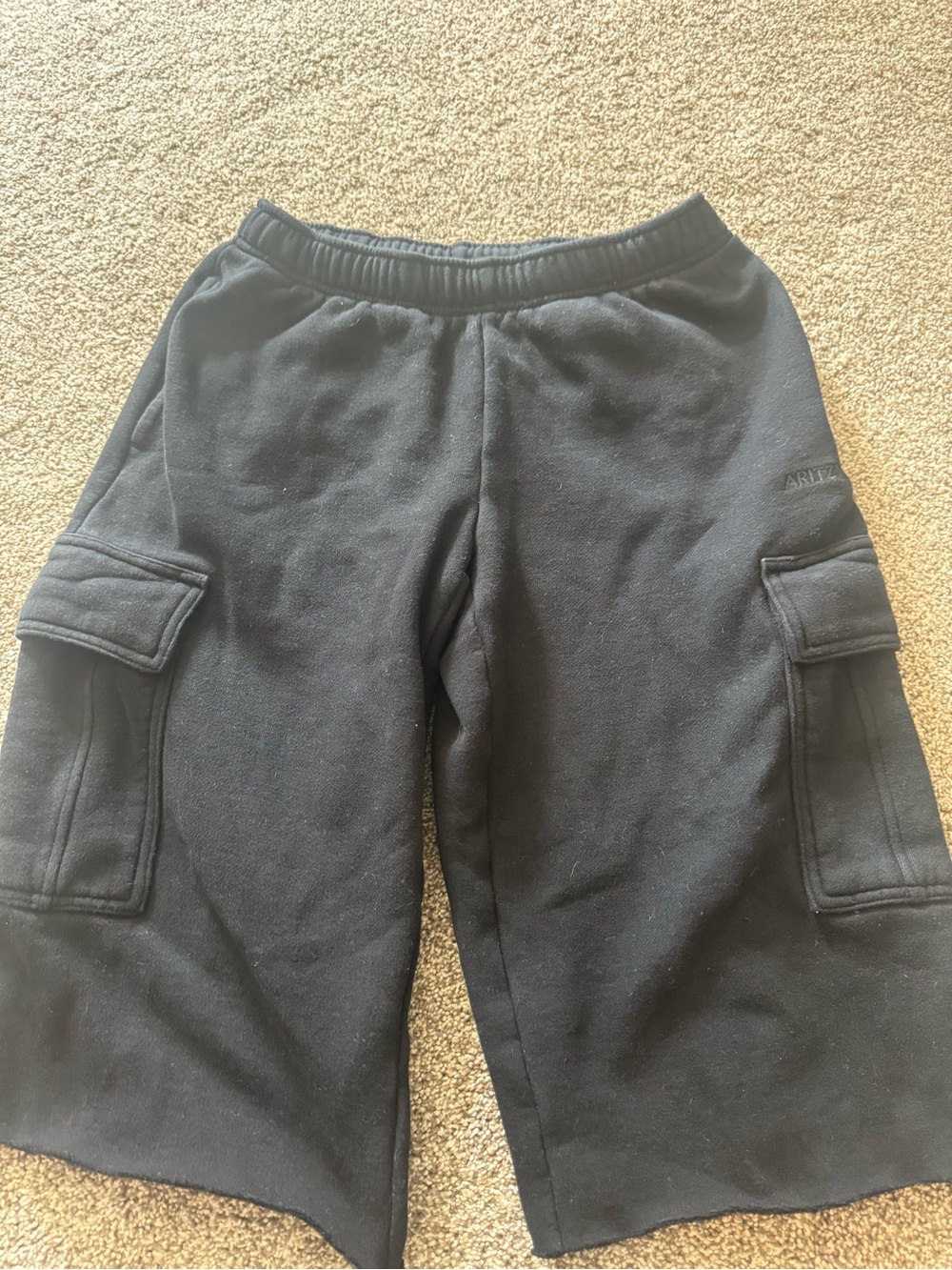 Aritzia Black Cargo Sweat Long Shorts
